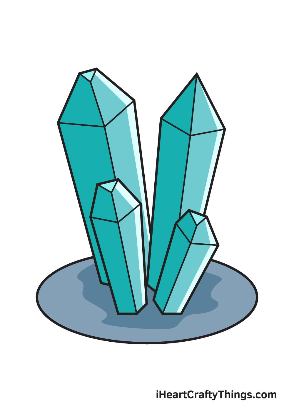 crystals drawing 9 steps