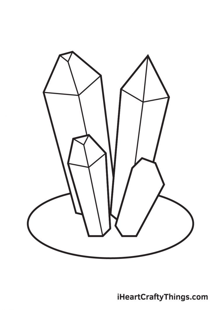 Crystals Drawing How To Draw Crystals Step By Step