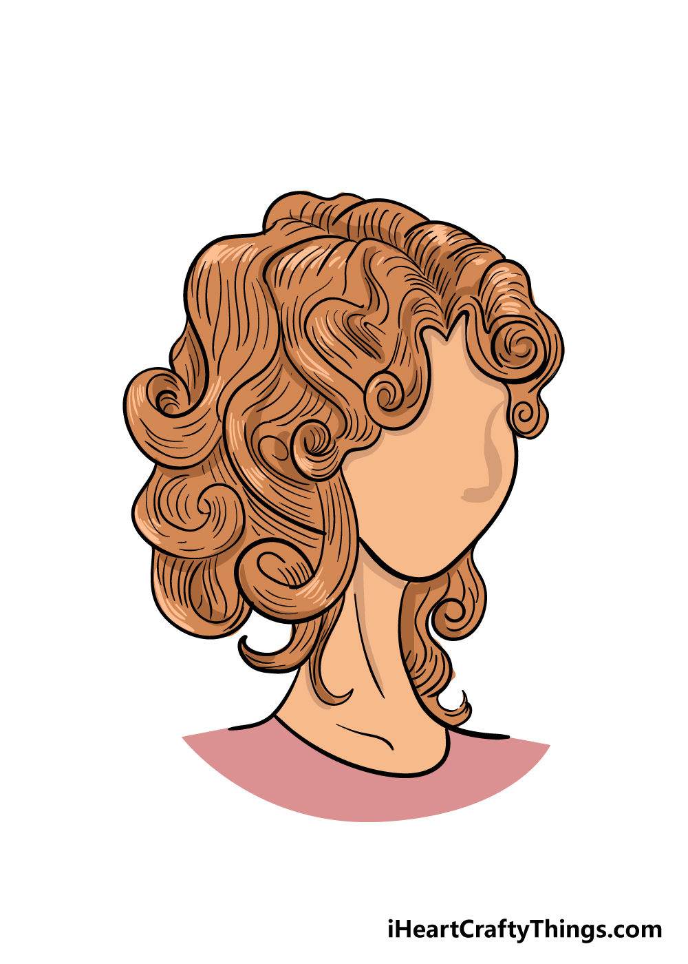 curly hair drawing step 10