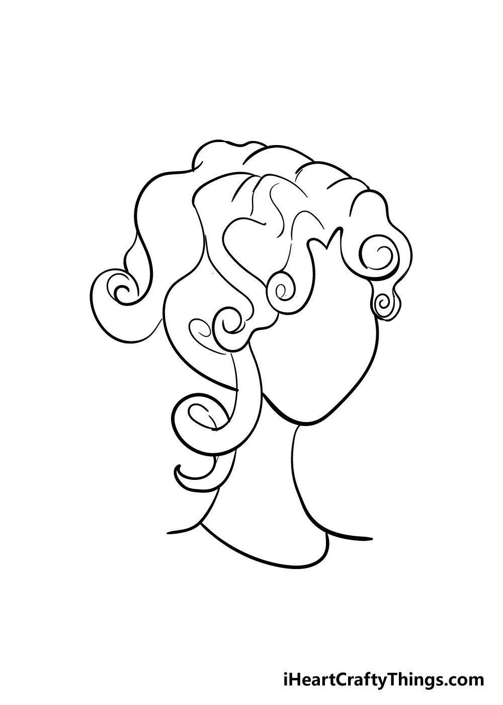 curly hair drawing step 3