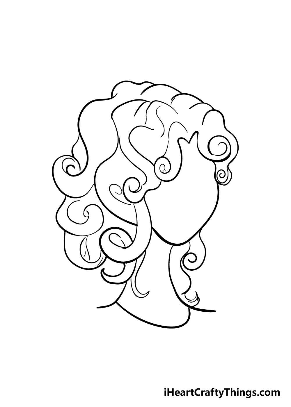 curly hair drawing step 4