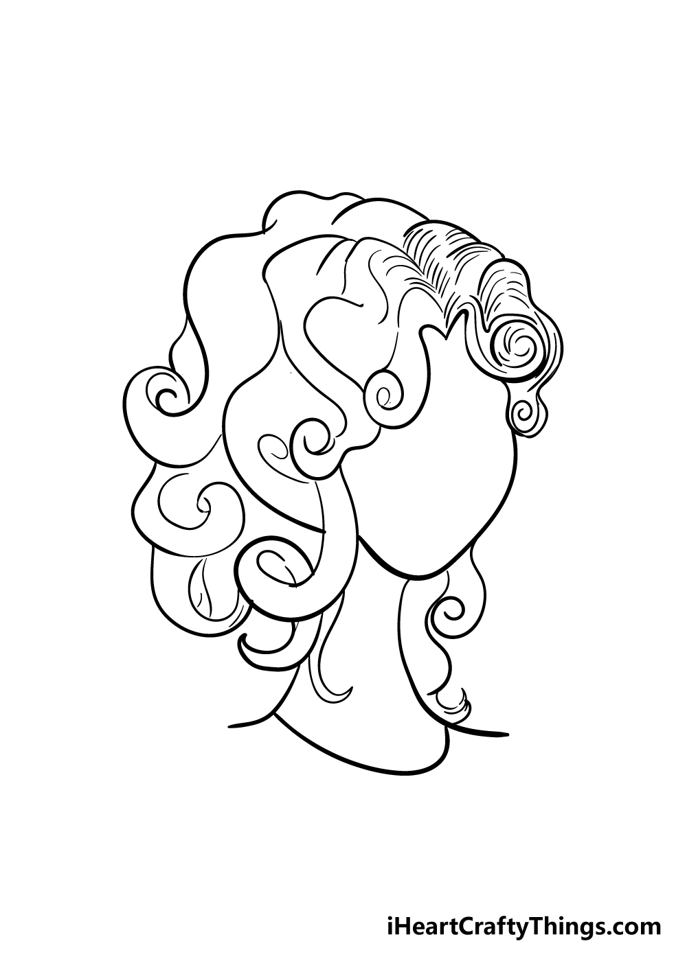 curly hair drawing step 5
