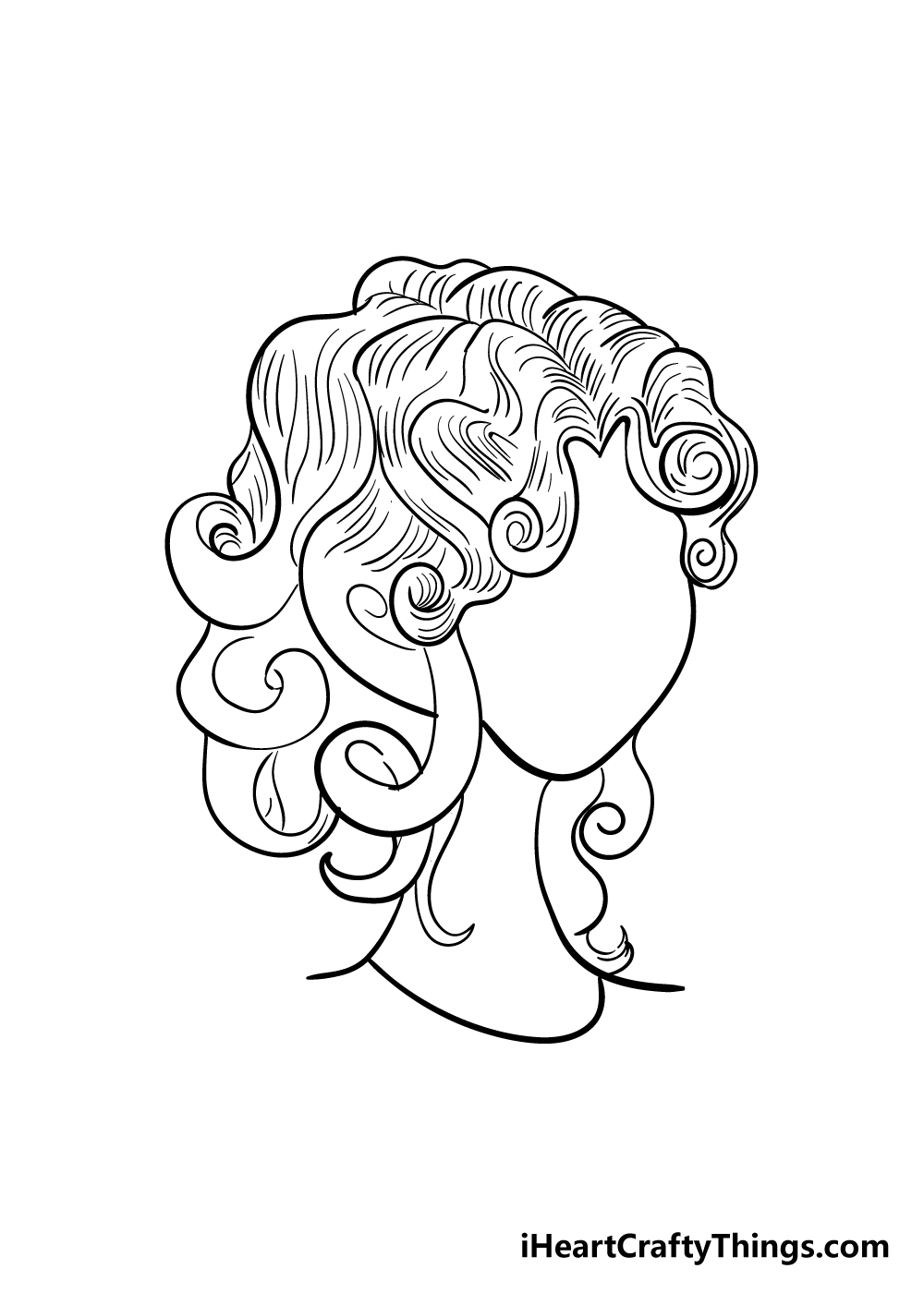 curly hair drawing step 6