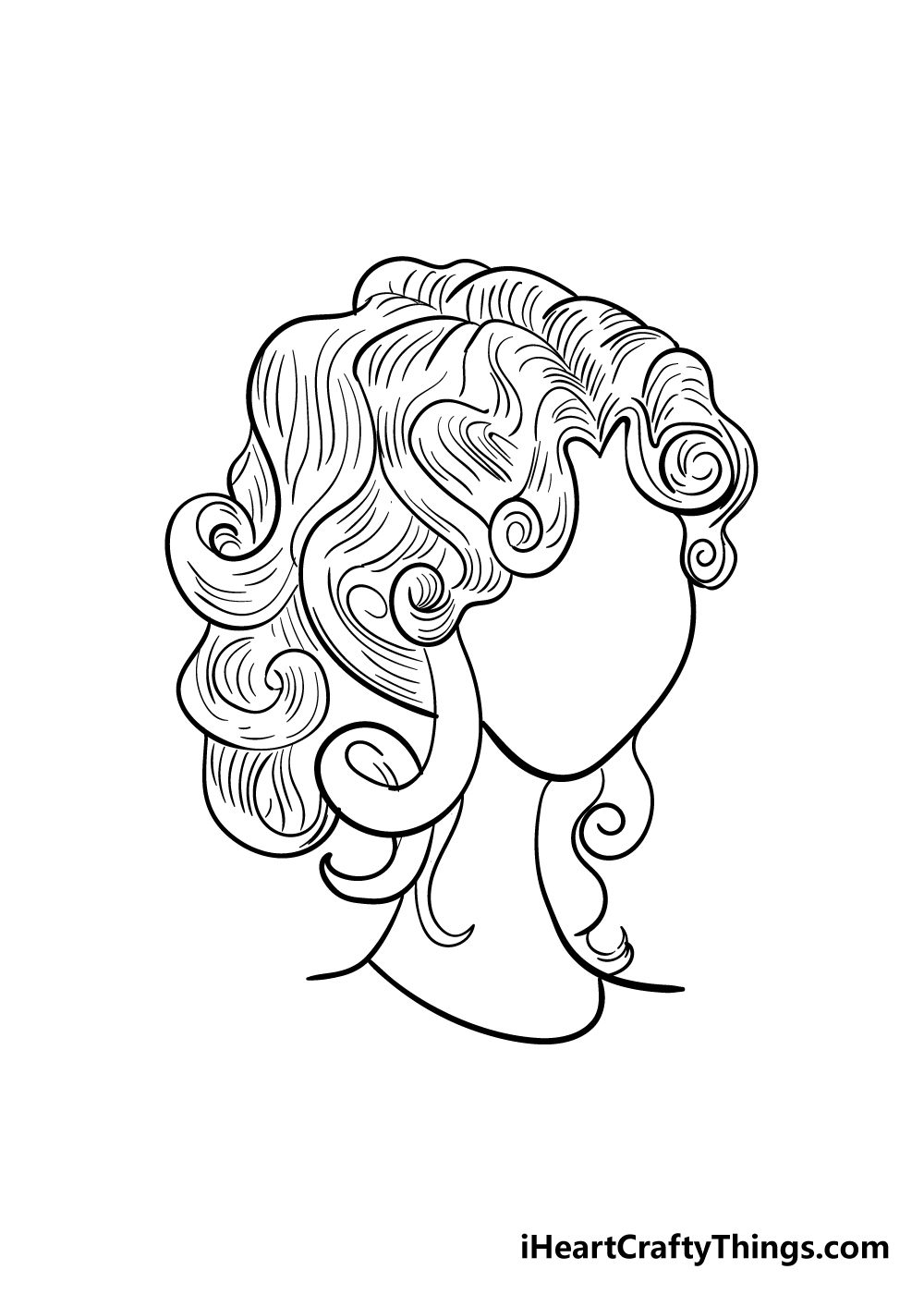 curly hair drawing step 7