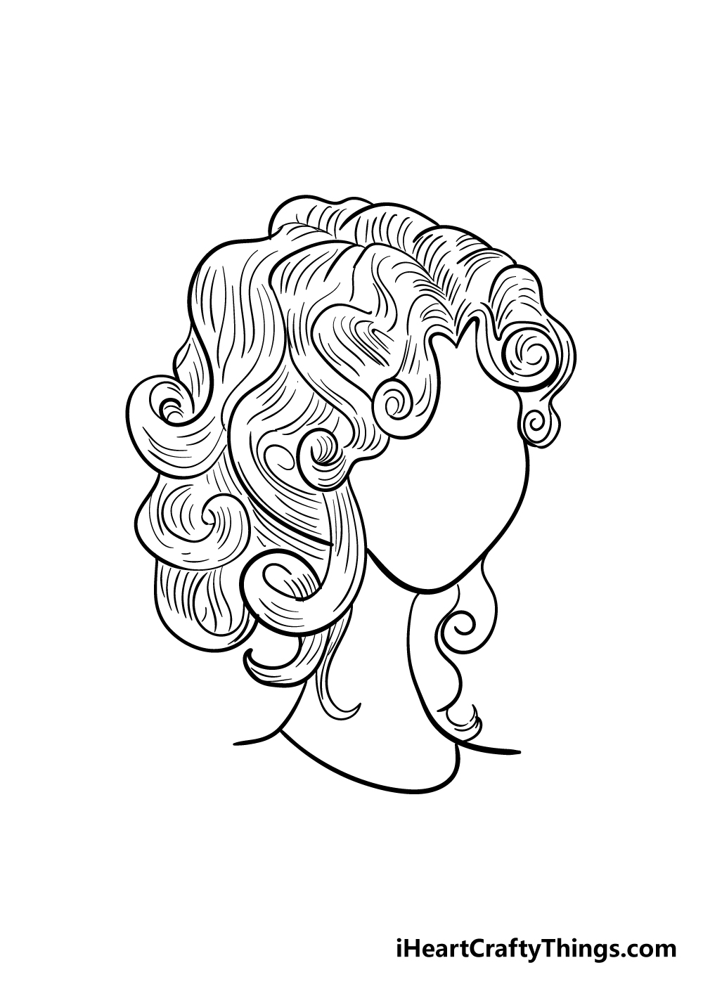 curly hair drawing step 8