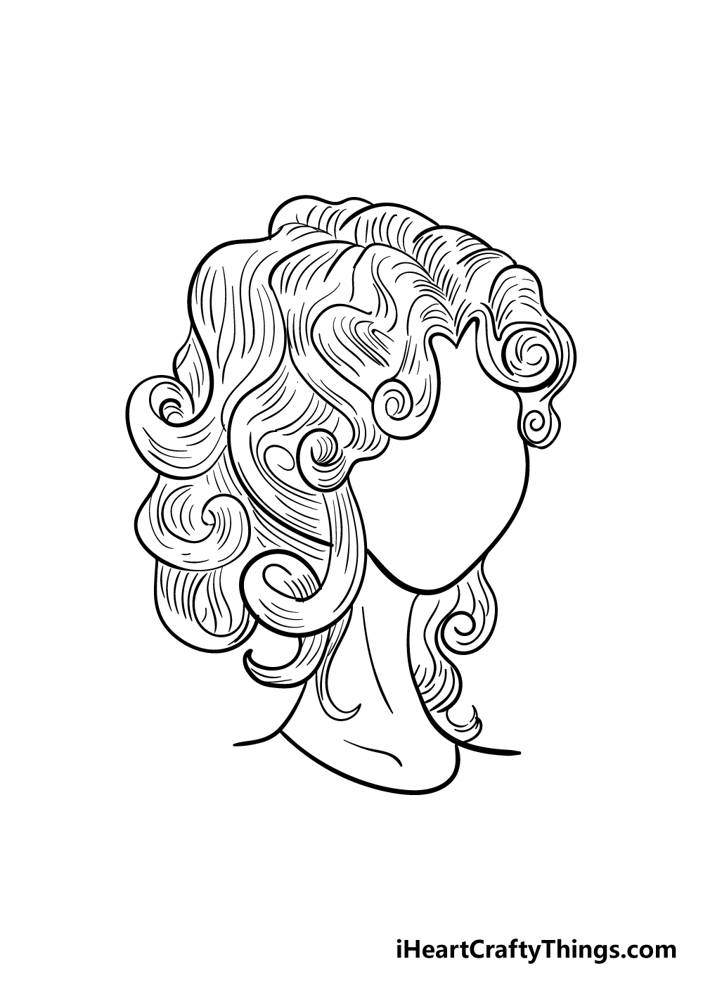 Curly Hair Drawing How To Draw Curly Hair Step By Step 4316