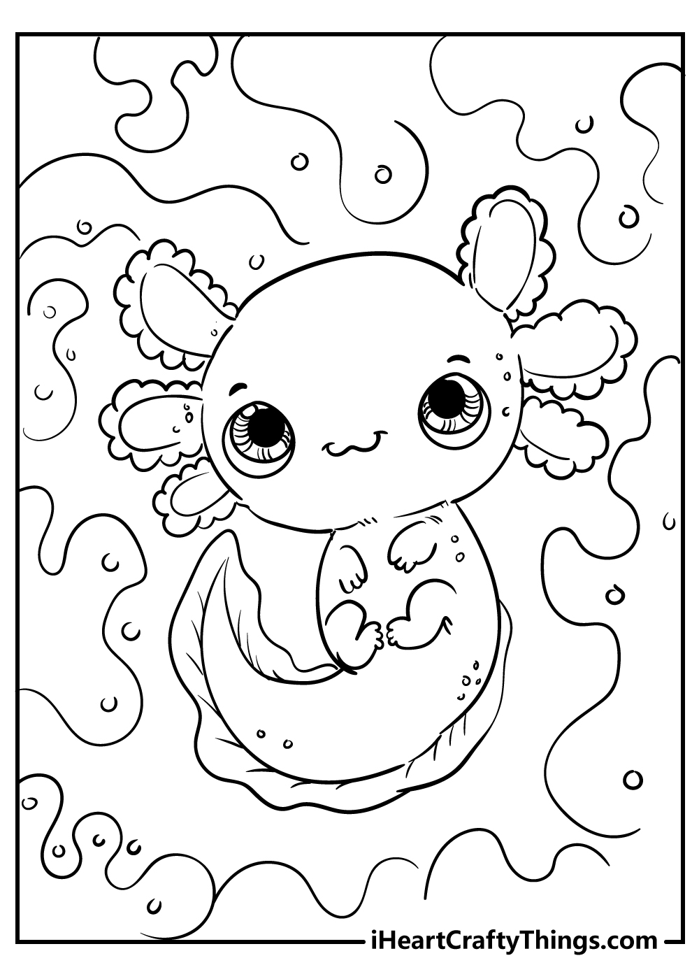 cute axolotl animal coloring pages free download