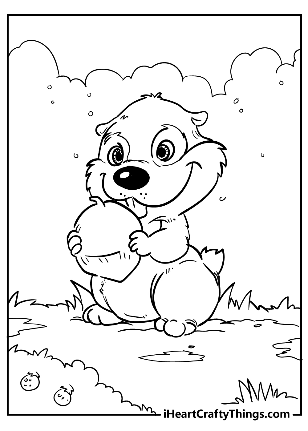 cute cartoon animals with big eyes coloring pages