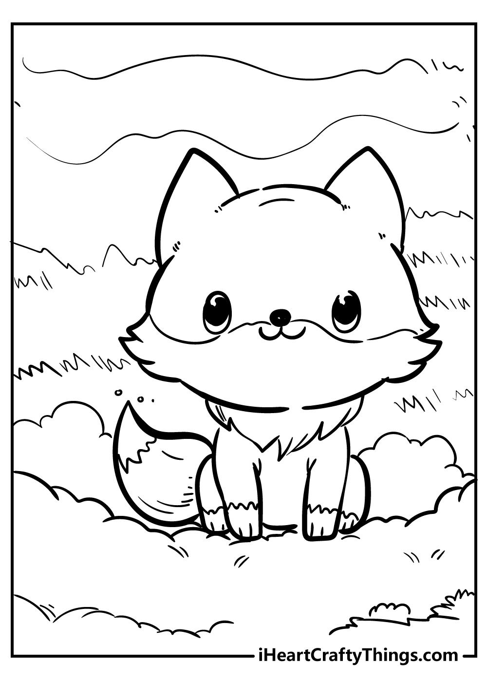 cute little fox coloring pages free download