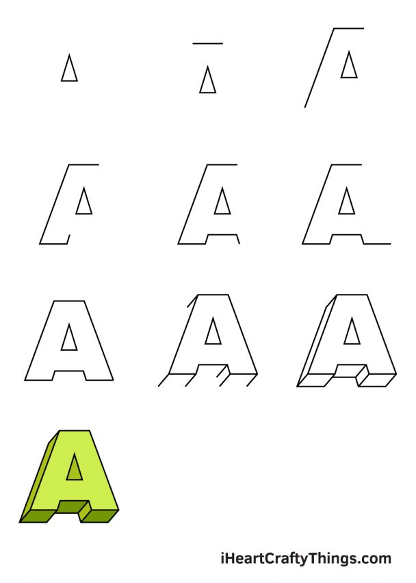 How To Draw 3d Letters Step By Step