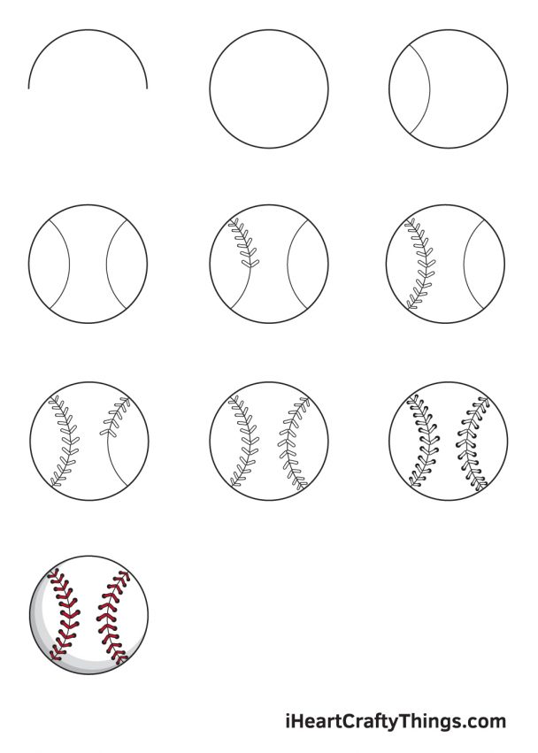 Baseball Drawing How To Draw A Baseball Step By Step