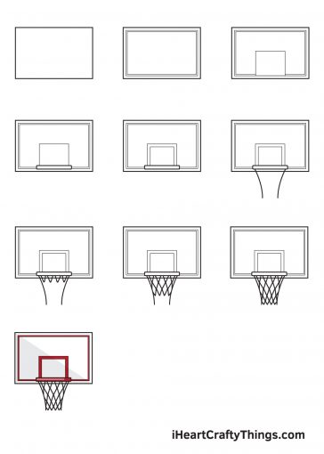 Basketball Hoop Drawing - How To Draw A Basketball Hoop Step By Step