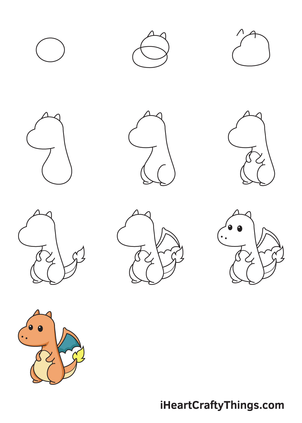 charizard drawing step step