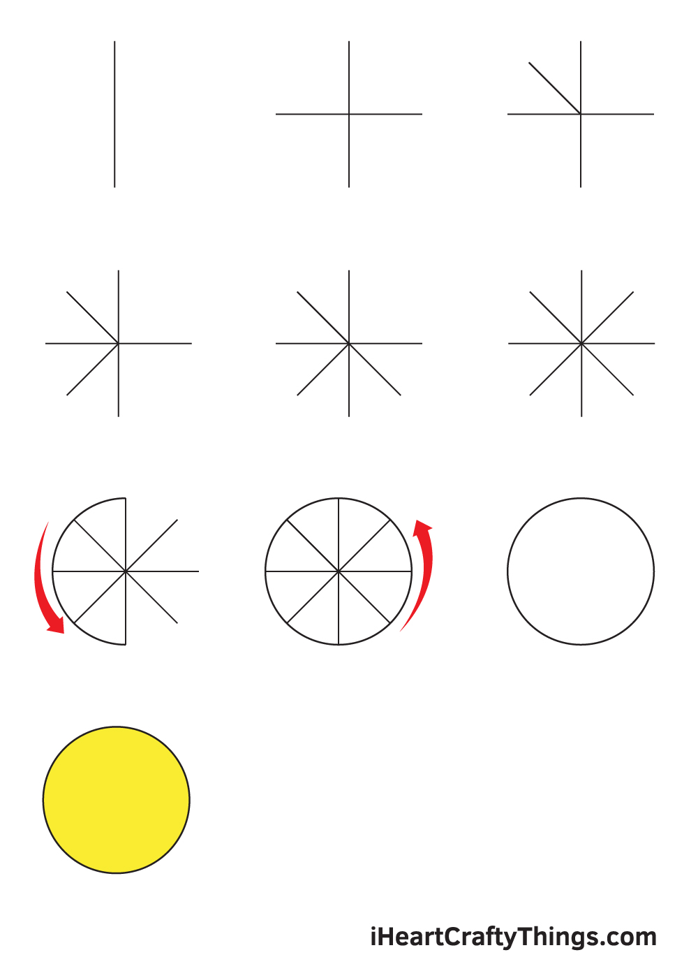 drawing circle in 9 easy steps