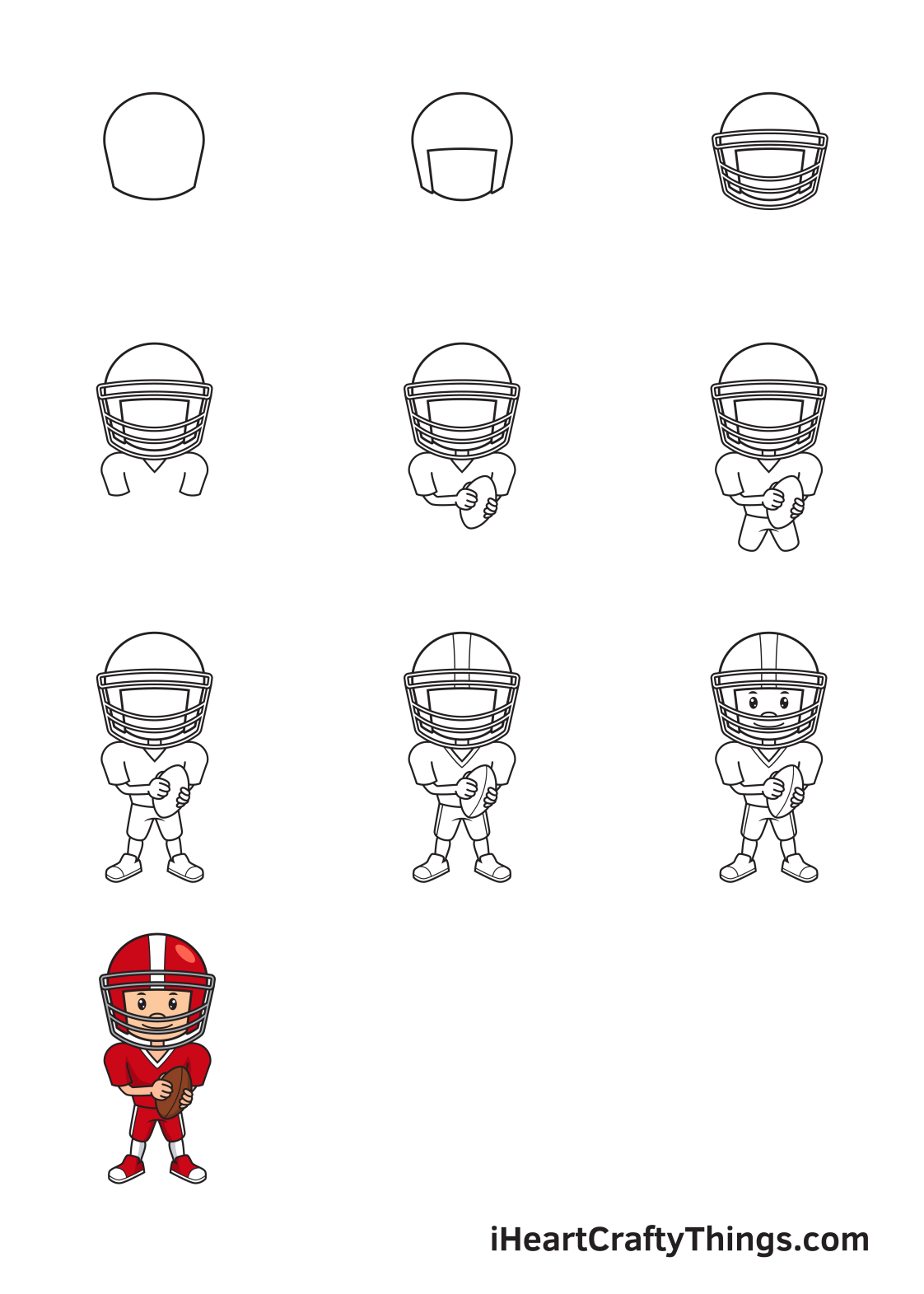 Football Player Drawing How To Draw A Football Player Step By Step