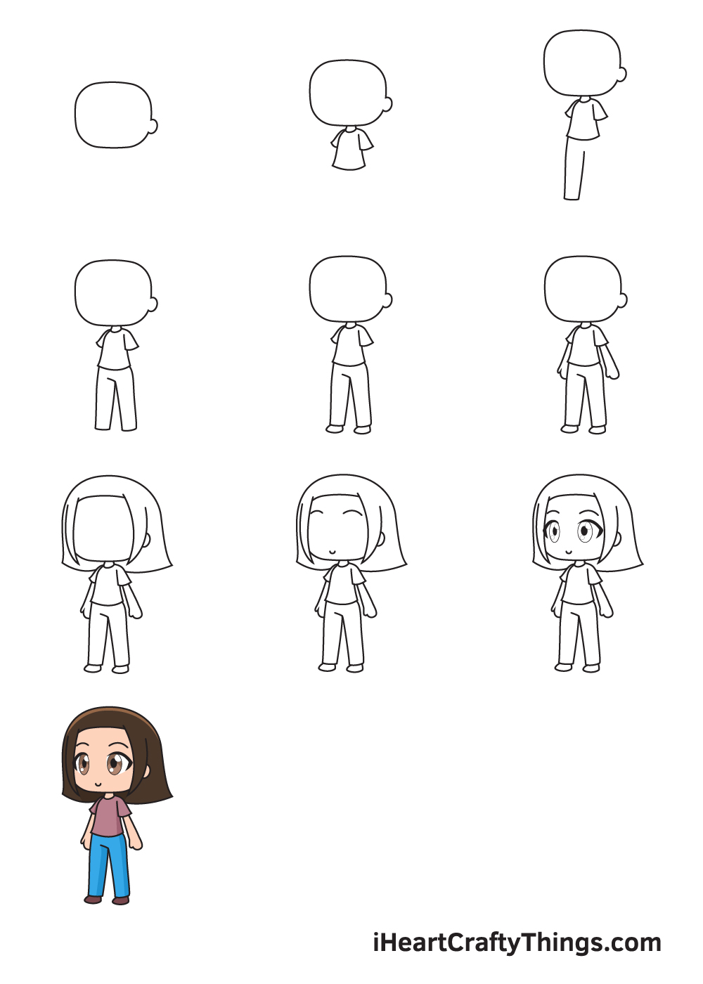 drawing gacha life in 9 steps