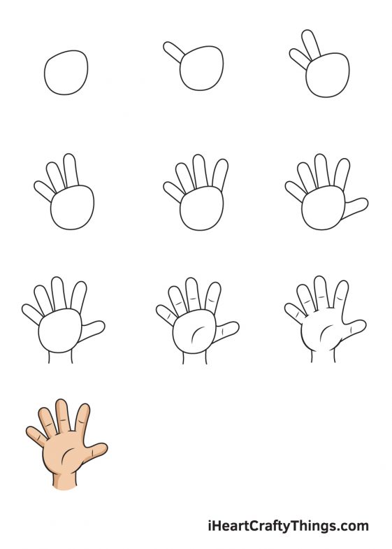 Hand Drawing - How To Draw A Hand Step By Step