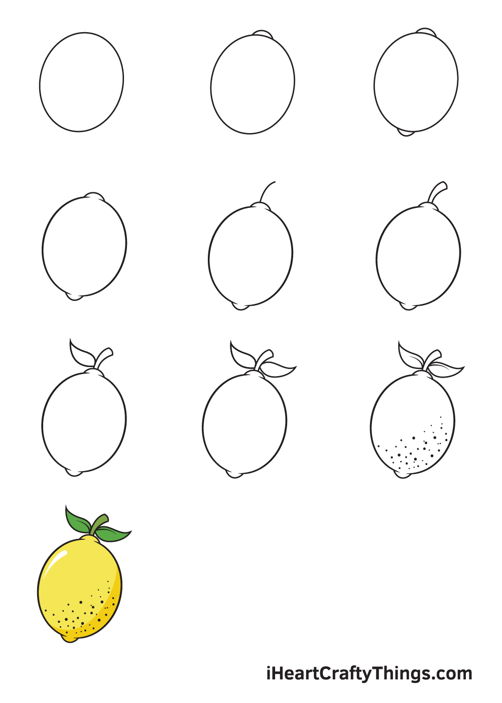 how to draw a lemon