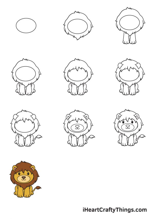 How To Draw A Lion Easy Step By Step Drawing For Kids - vrogue.co