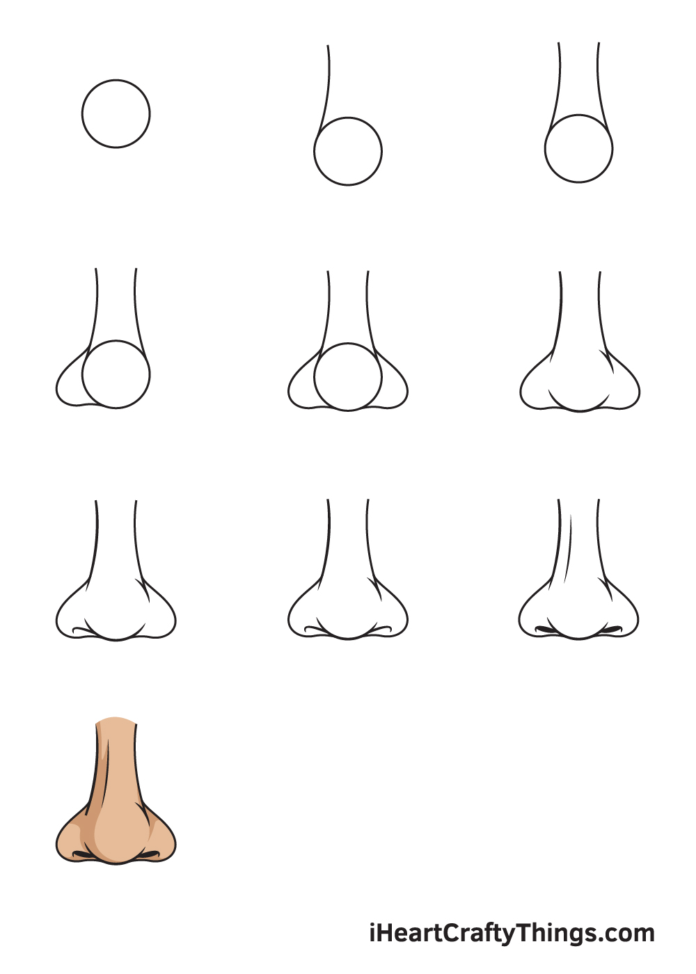 How To Draw A Nose Step By Step For Kids