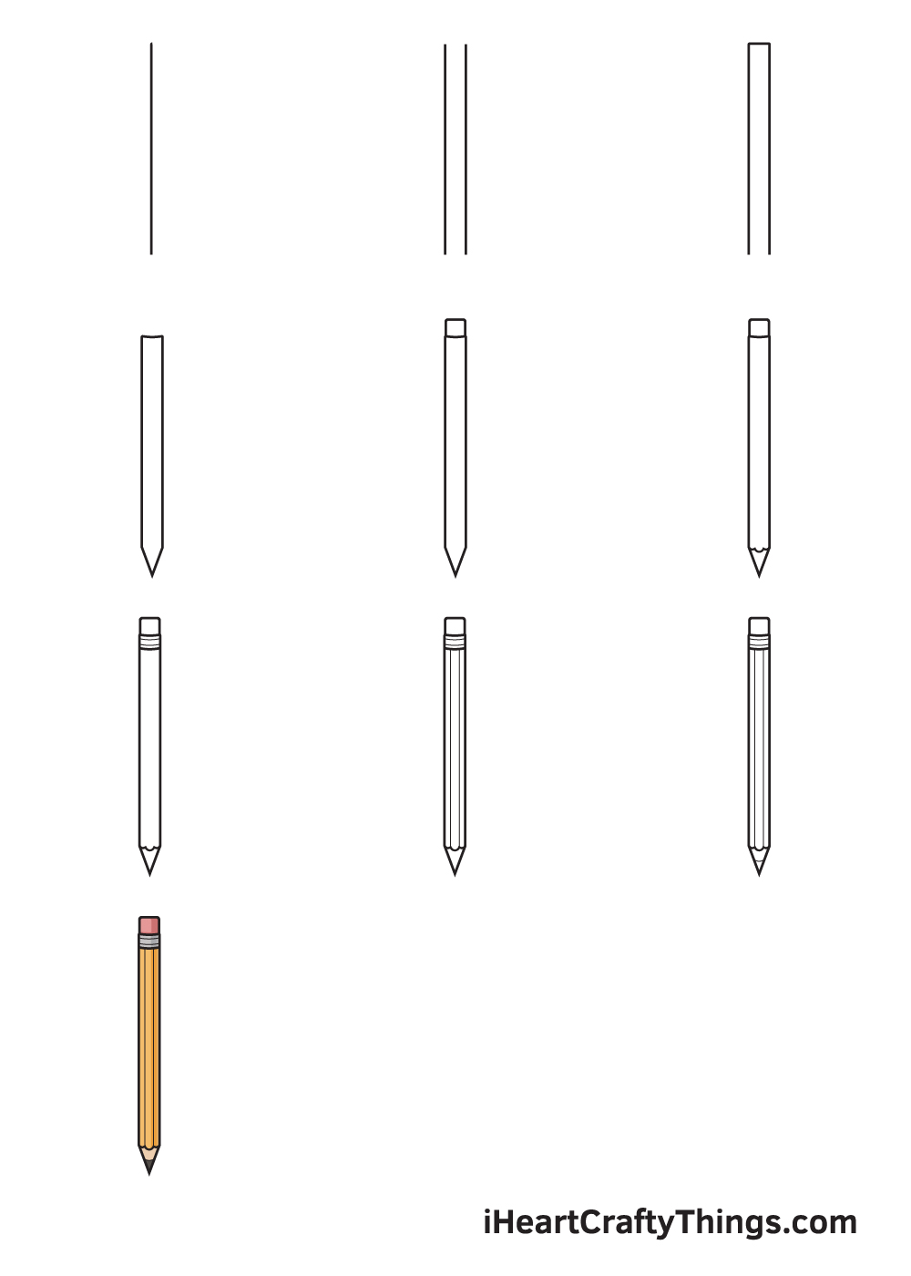 How to draw a pencil easy step by step  learn very easy drawing pencil  picture with draw easy 