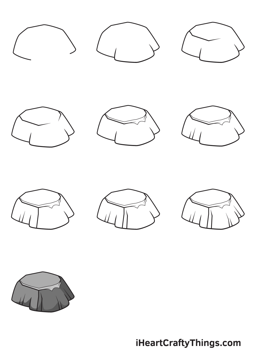 drawing rock in 9 steps