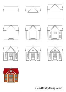 School Drawing - How To Draw A School Step By Step