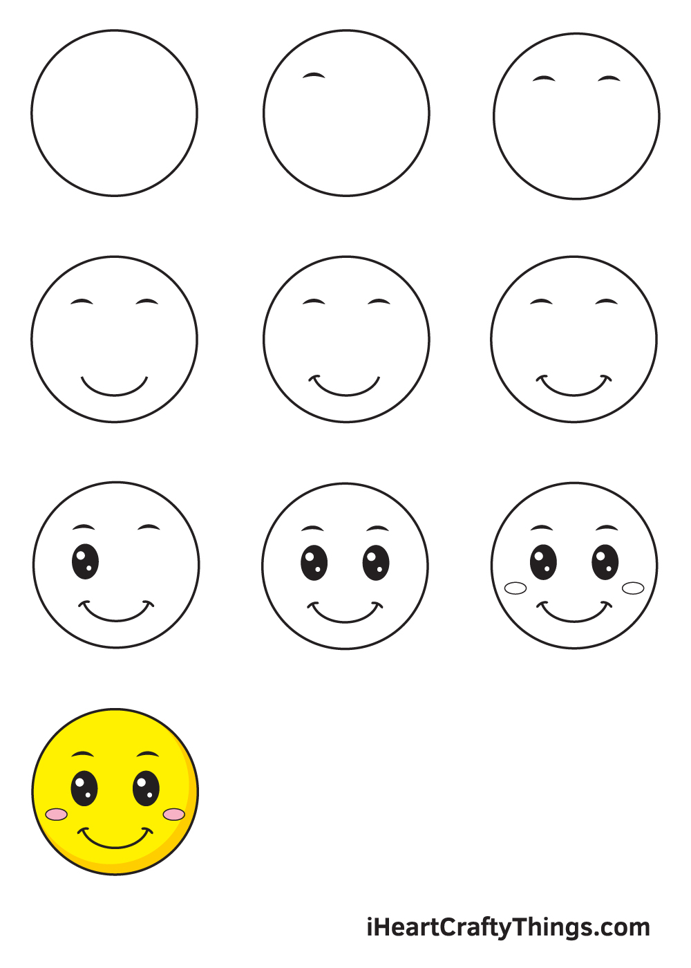 how to draw a smiling face