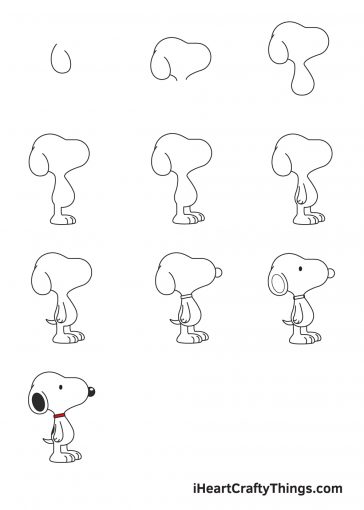 Snoopy Drawing - How To Draw Snoopy Step By Step