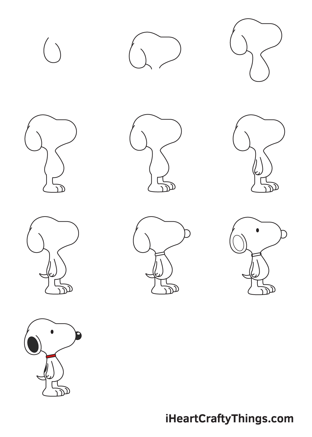 how to draw snoopy and charlie brown