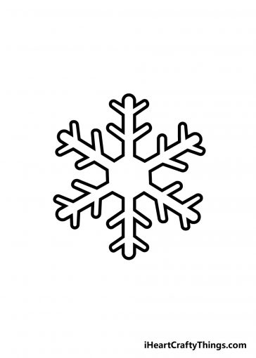 Snowflake Drawing - How To Draw A Snowflake Step By Step!