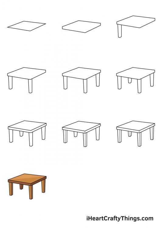 Table Drawing How To Draw A Table Step By Step