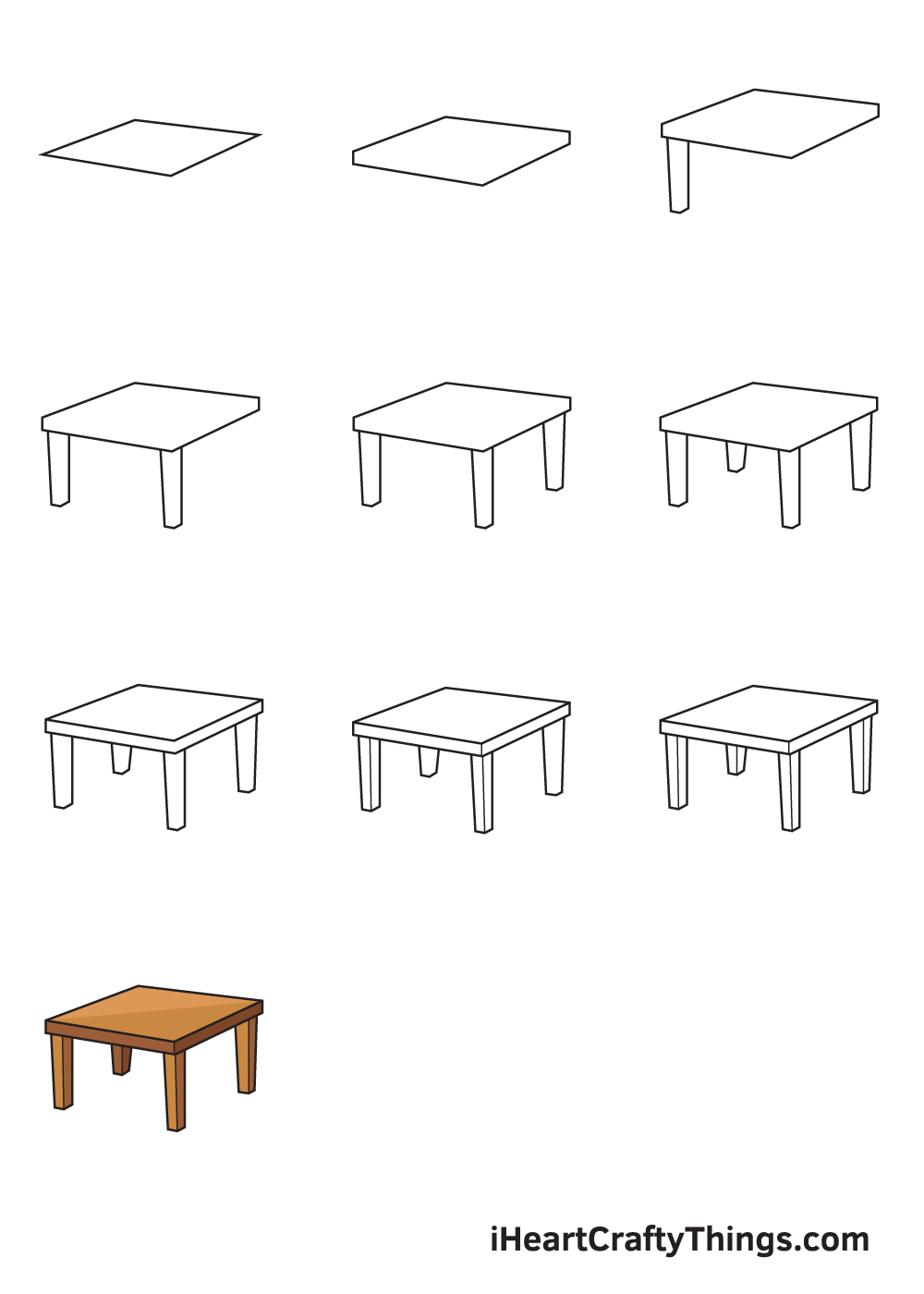 Hướng dẫn cách vẽ cái bàn đơn giản với 9 bước cơ bản