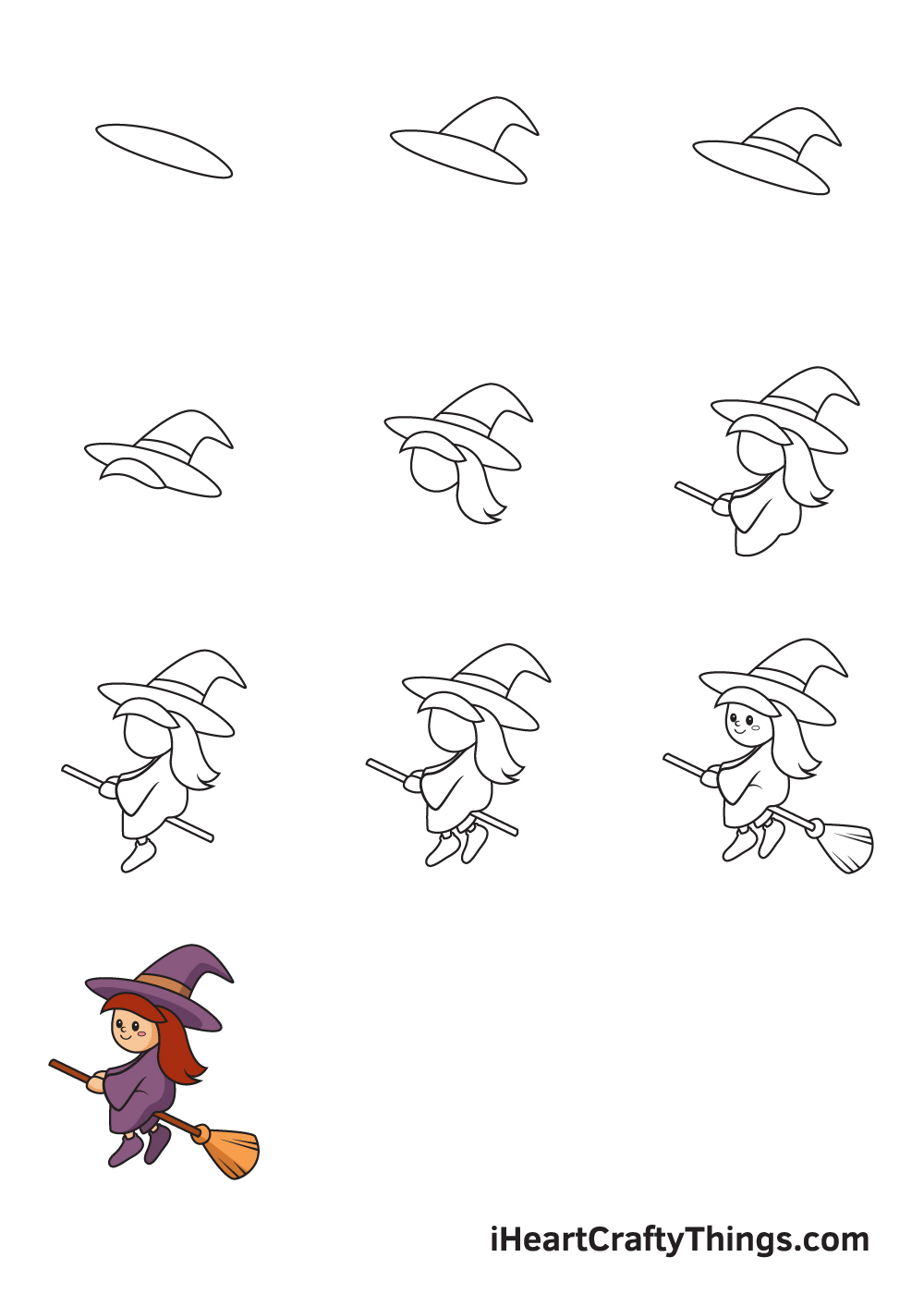 drawing witch in 9 easy steps