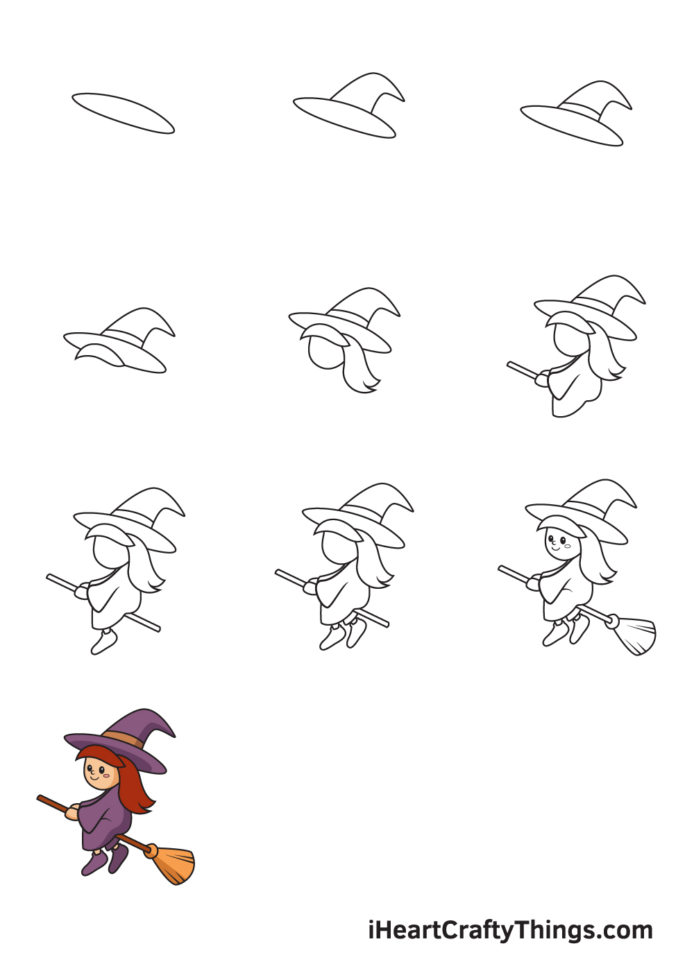 Witch Drawing - How To Draw A Witch Step By Step