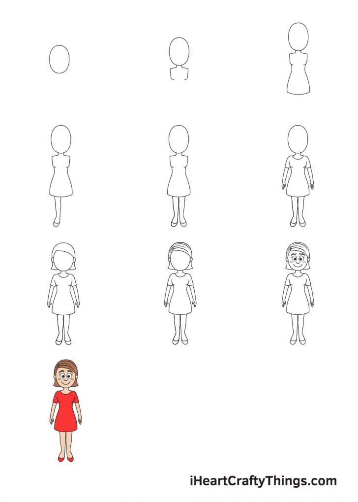 Woman Drawing How To Draw A Woman Step By Step