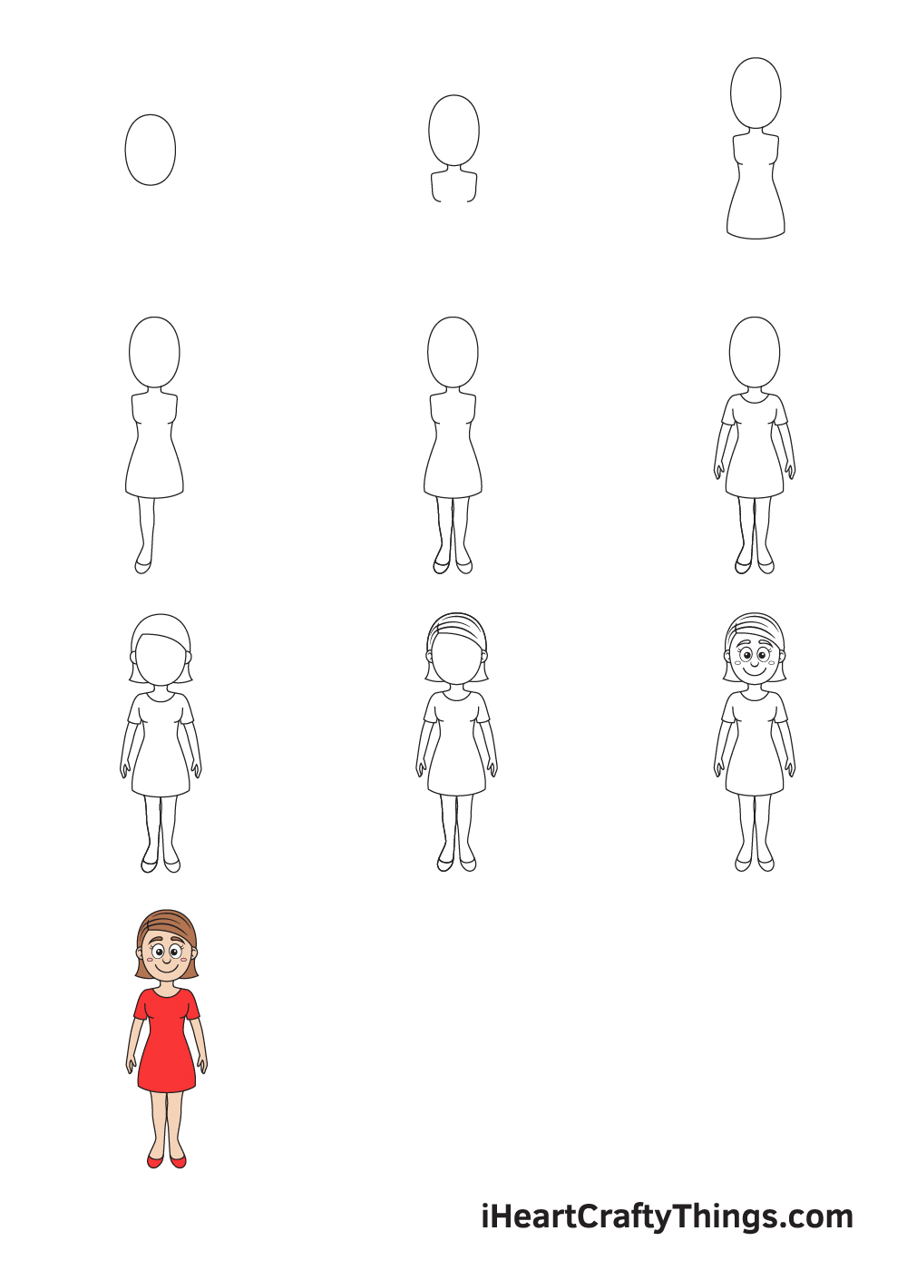 Woman Drawing How To Draw A Woman Step By Step