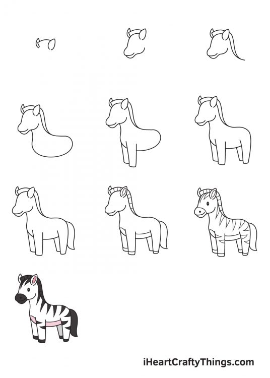 Zebra Drawing How To Draw A Zebra Step By Step