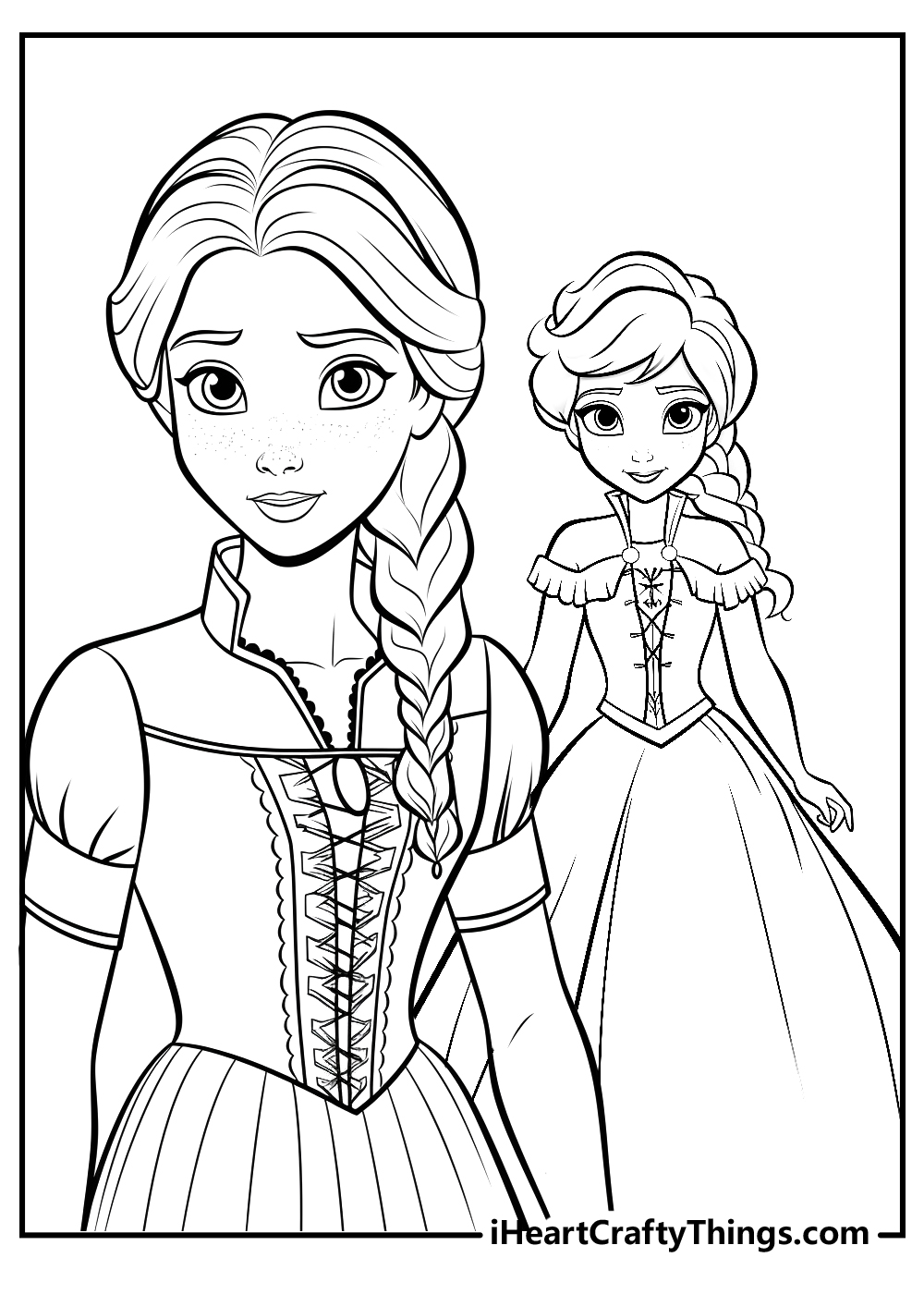 elsa and anna coloring pages for kids