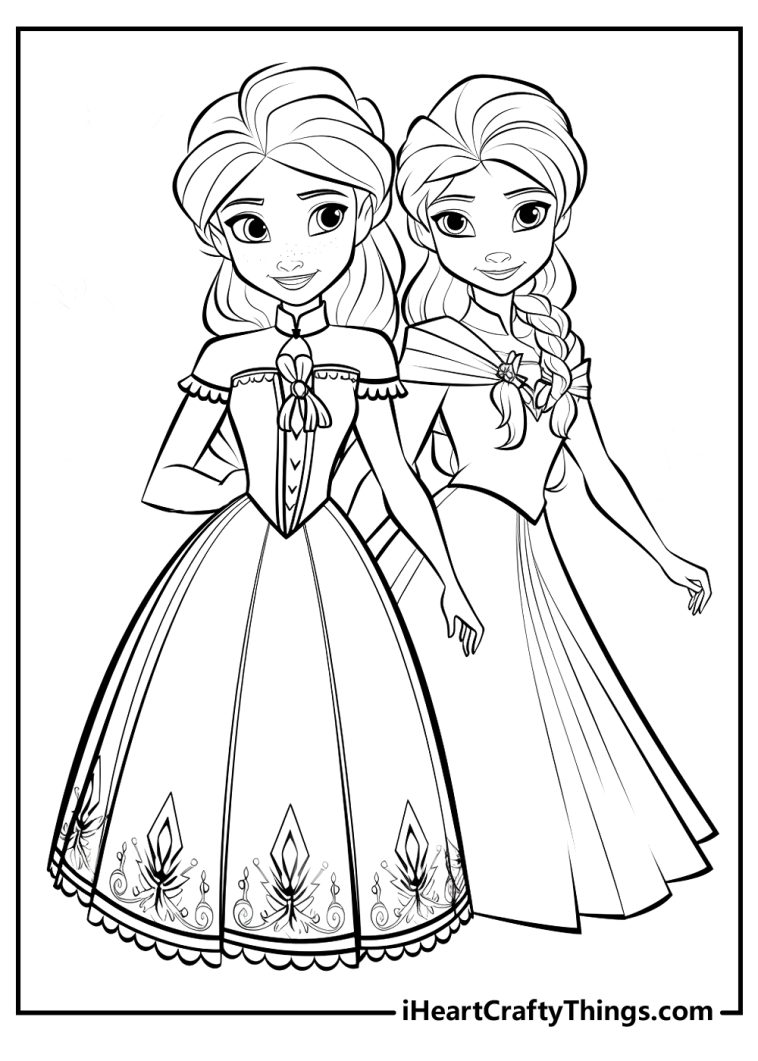 Elsa And Anna Coloring Pages (100% Free Printables)