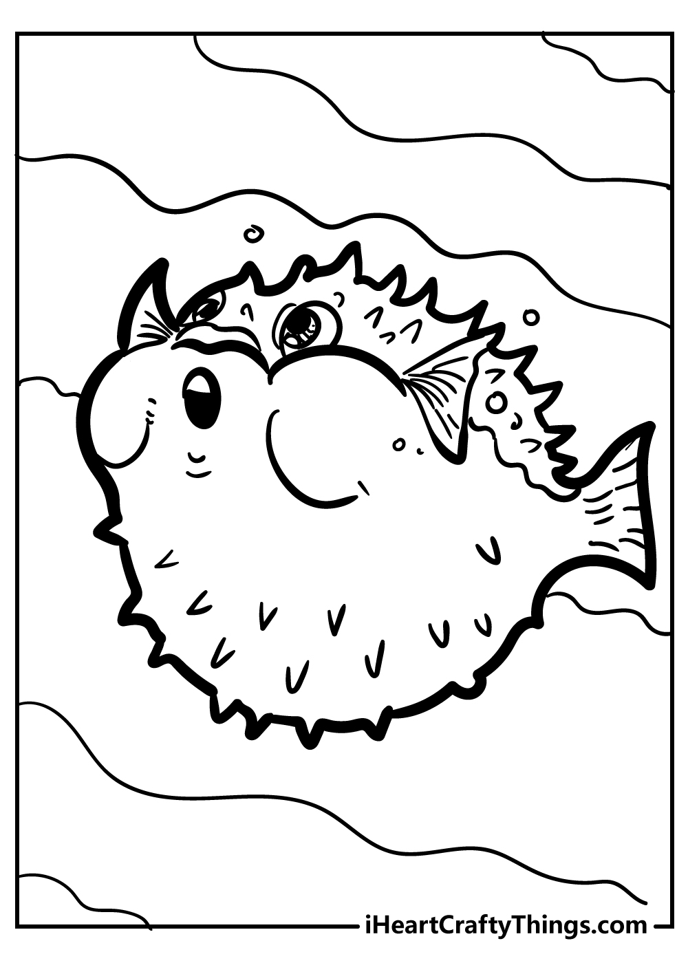 aquarium pufferfish coloring pages free printable