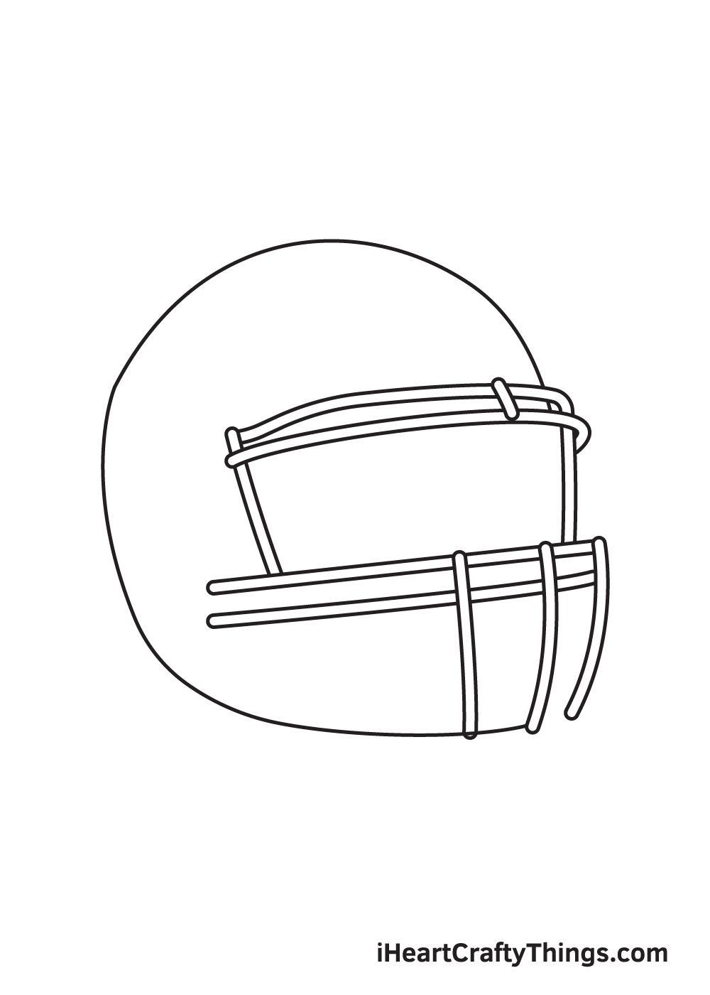 Football Helmet Drawing - How To Draw A Football Helmet Step By Step