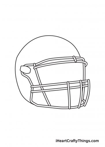 Football Helmet Drawing - How To Draw A Football Helmet Step By Step