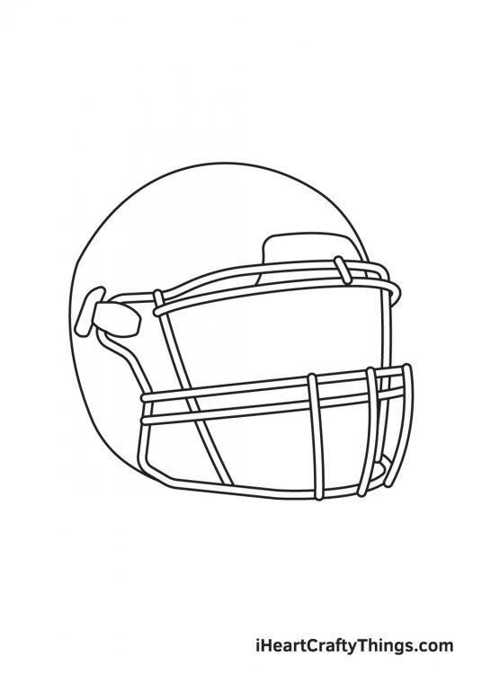 Football Helmet Drawing - How To Draw A Football Helmet Step By Step