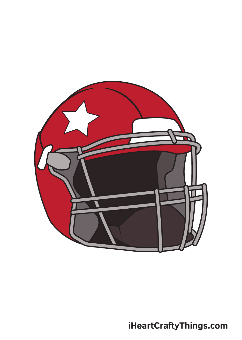 football helmet drawing 9 steps