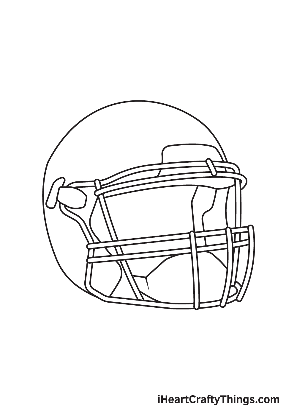 football helmet drawing step 7