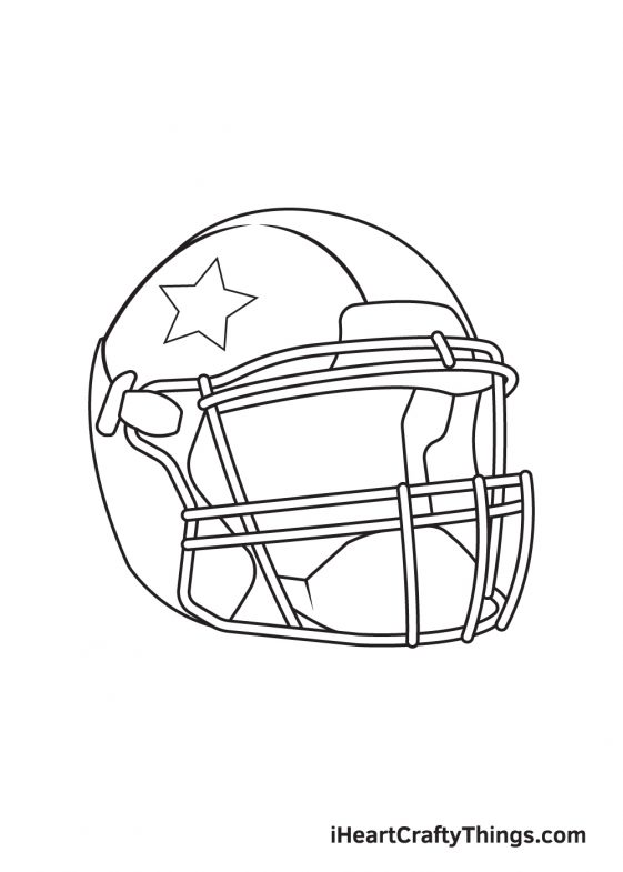 Football Helmet Drawing How To Draw A Football Helmet Step By Step