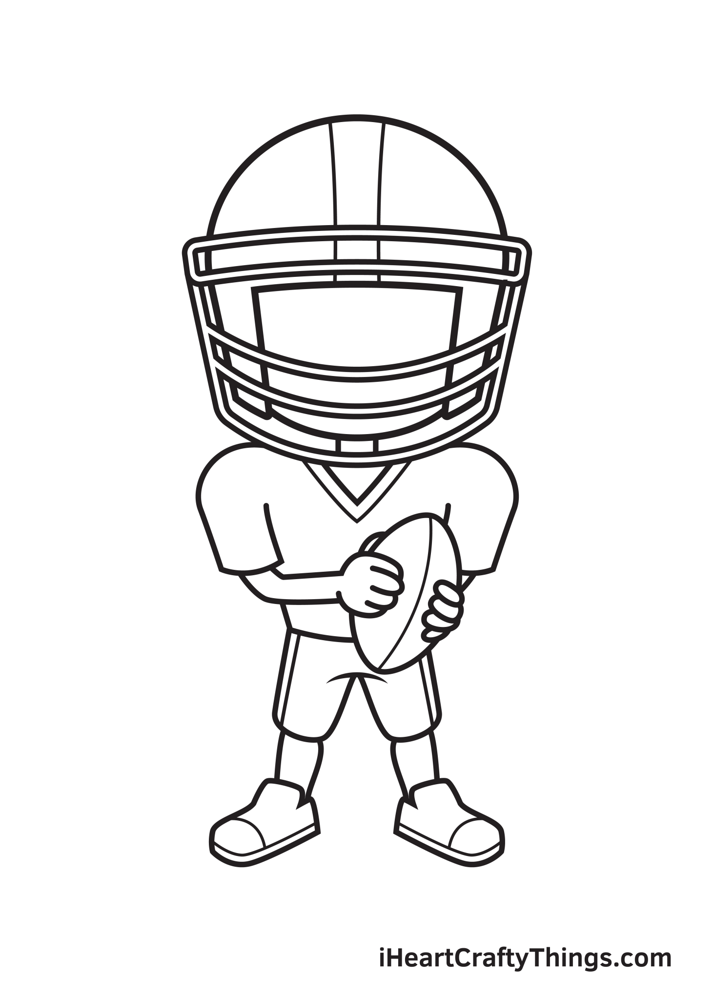 Football Player Drawing - How To Draw A Football Player Step By Step