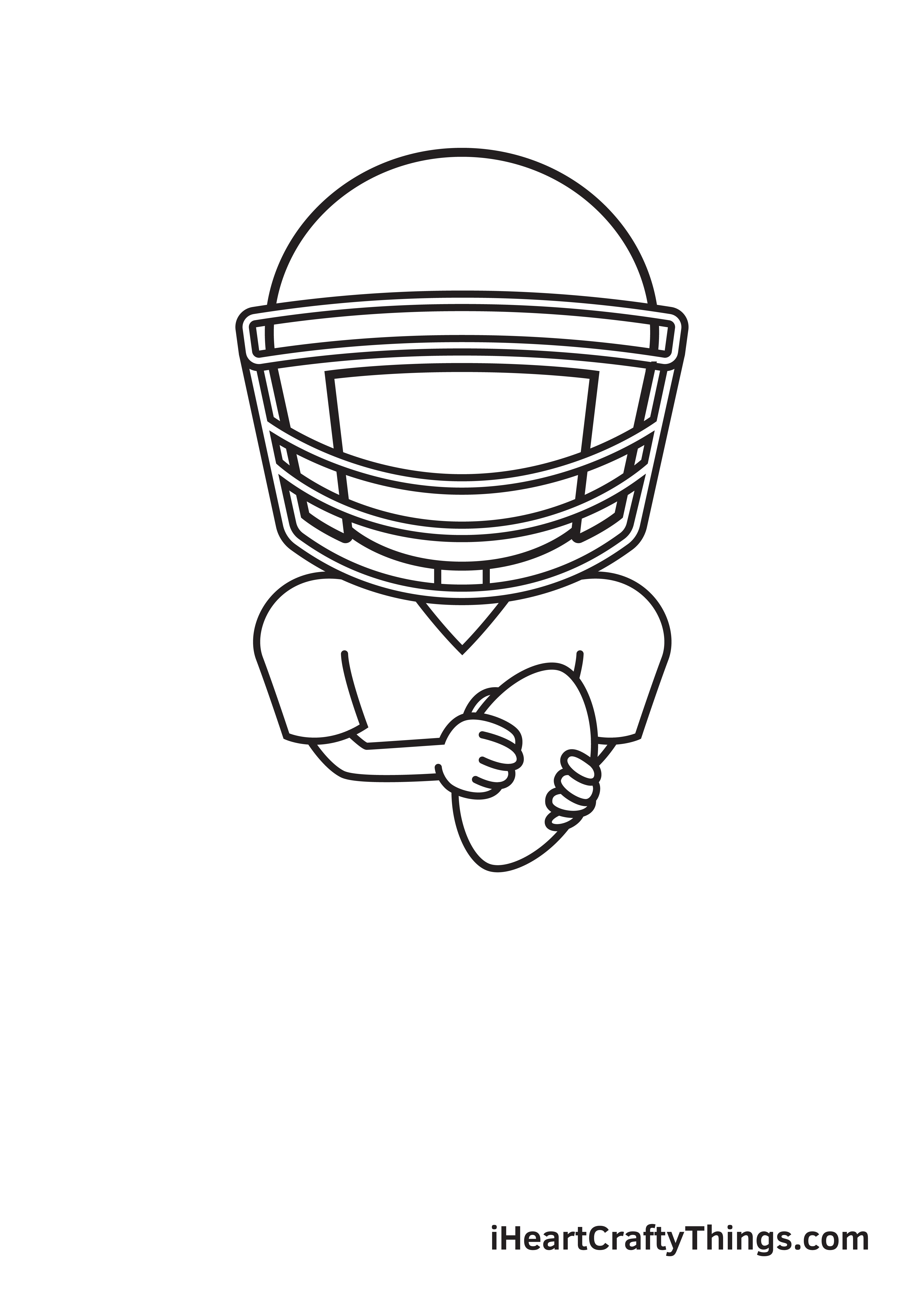football player drawing step 5