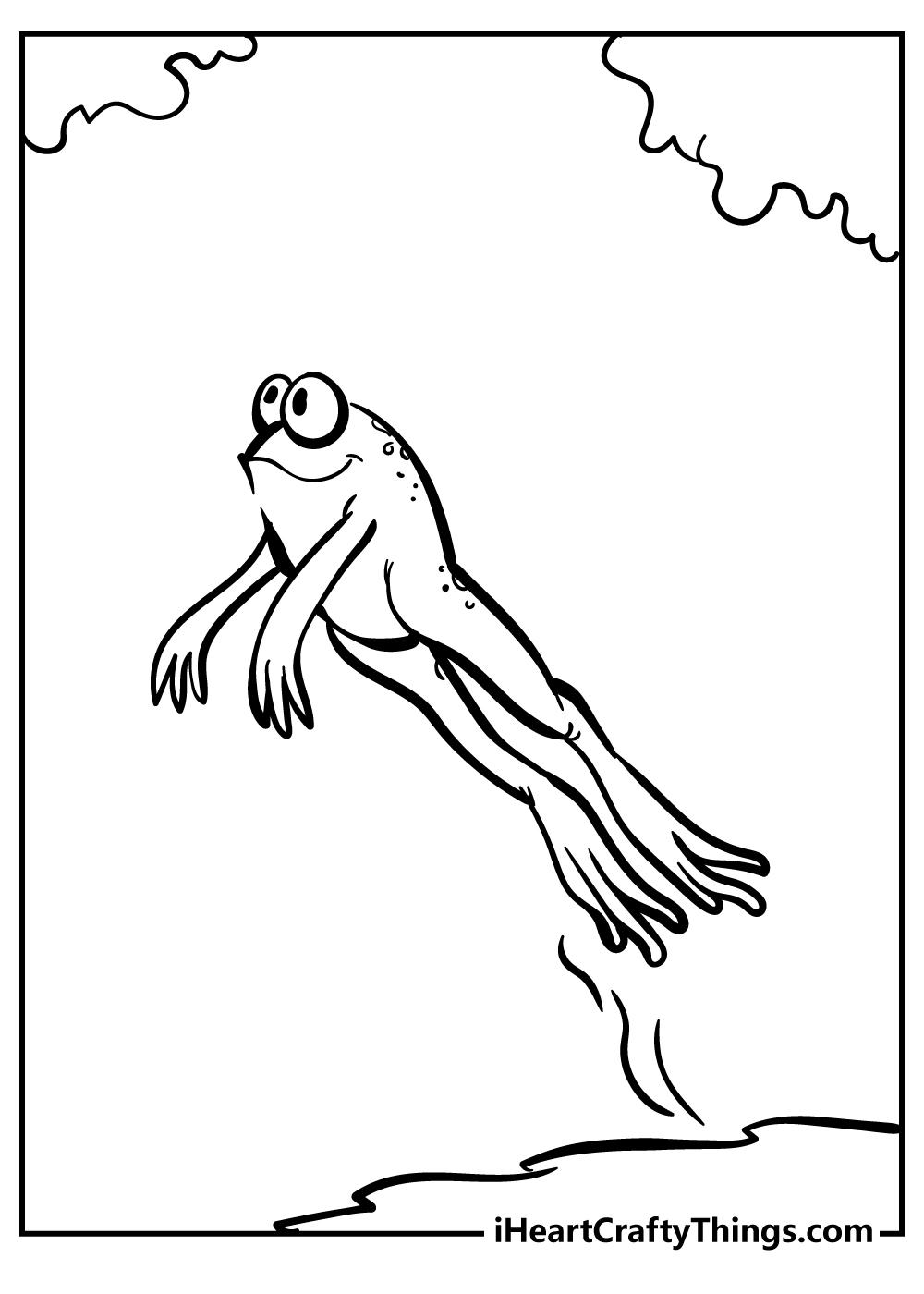 jumping frog coloring page